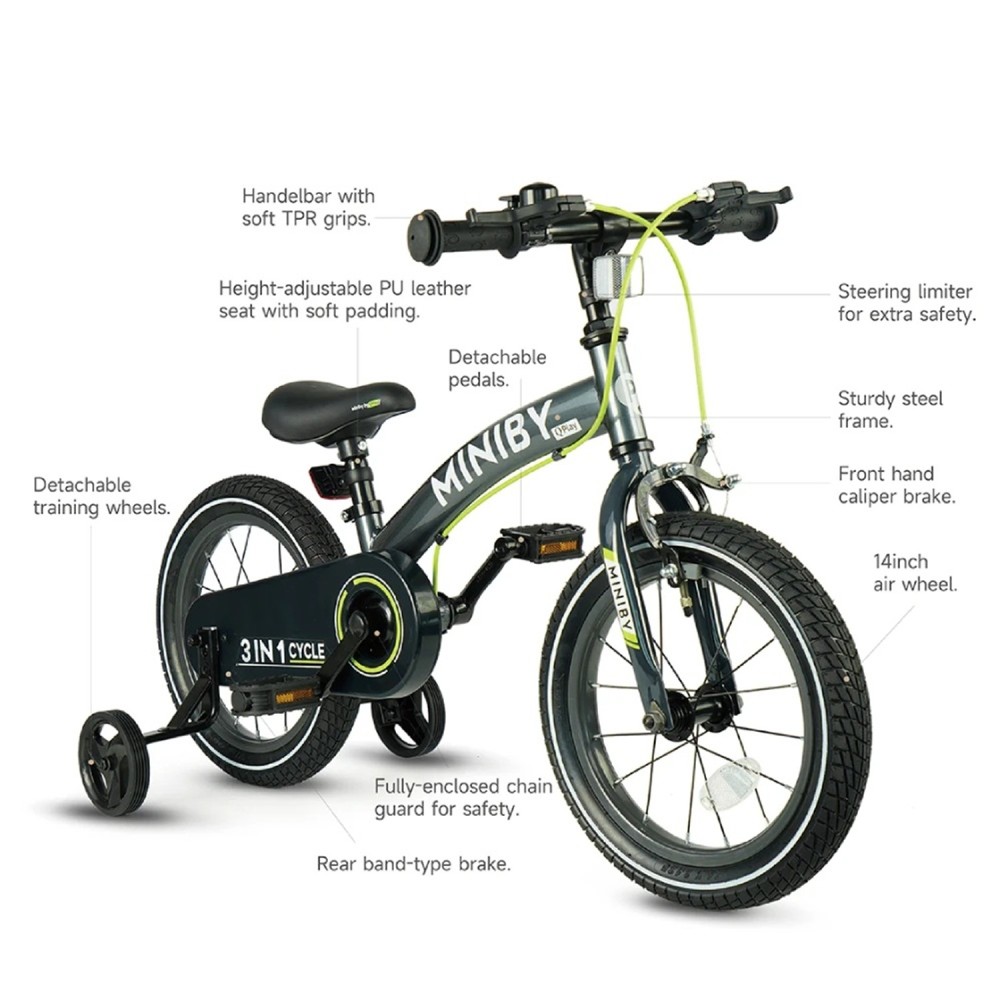 BICICLETA QPLAY MINIBY 3 IN 1 BEIG 2