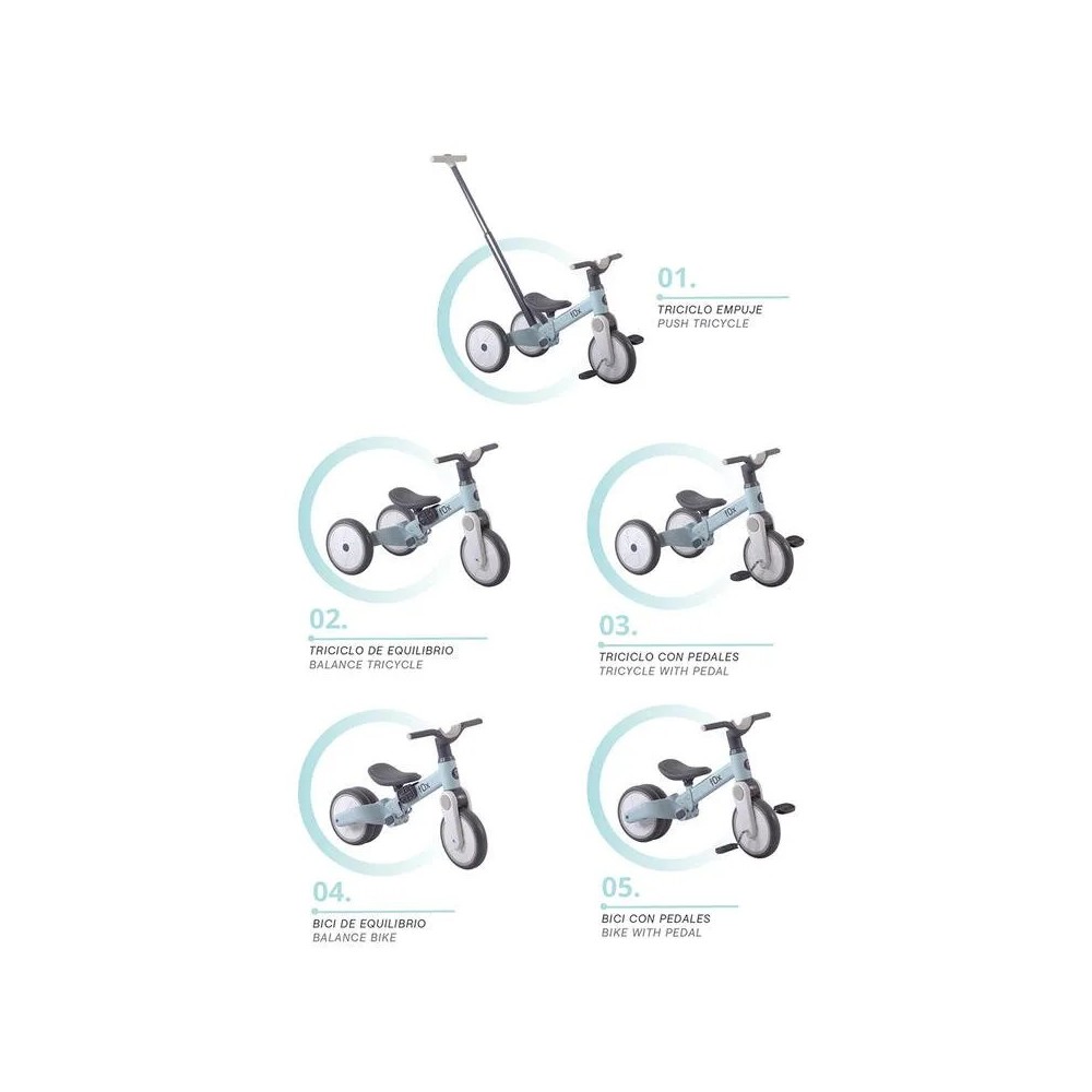 TRICICLO EVOLUTIVO FOX GRIS 2