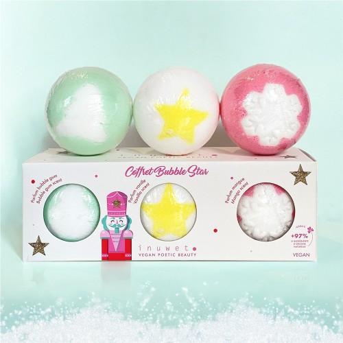 CAJA 3 BOLAS EFERVES NAVIDAD ROSA