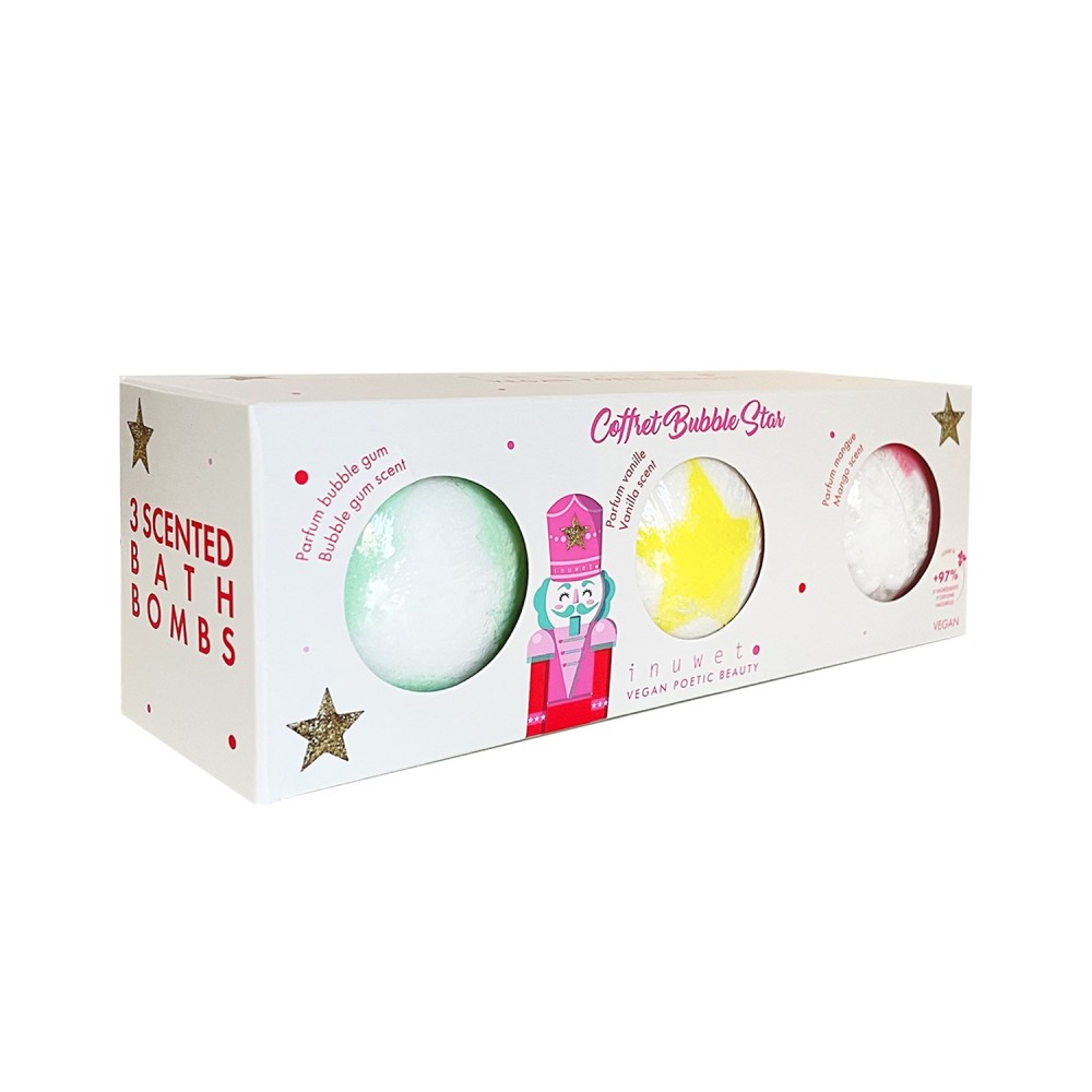 CAJA 3 BOLAS EFERVES NAVIDAD ROSA 2