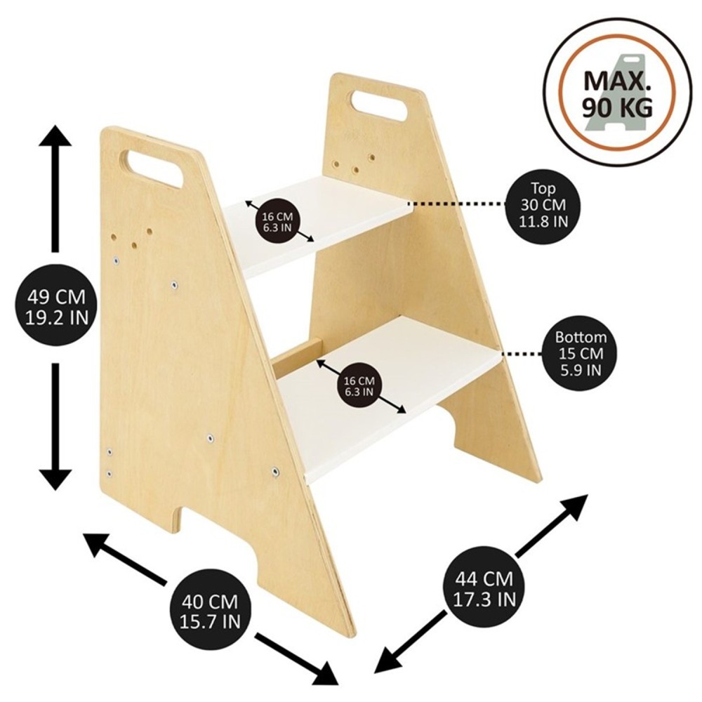 TOBOGAN CON ESCALERA 2EN1 NAT MADERA