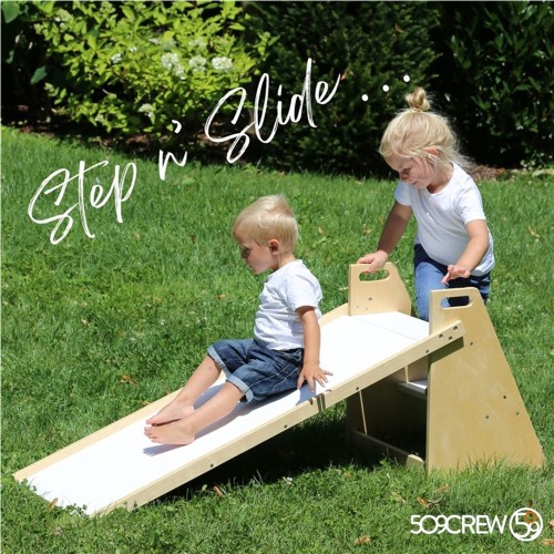 TOBOGAN CON ESCALERA 2EN1 NAT MADERA