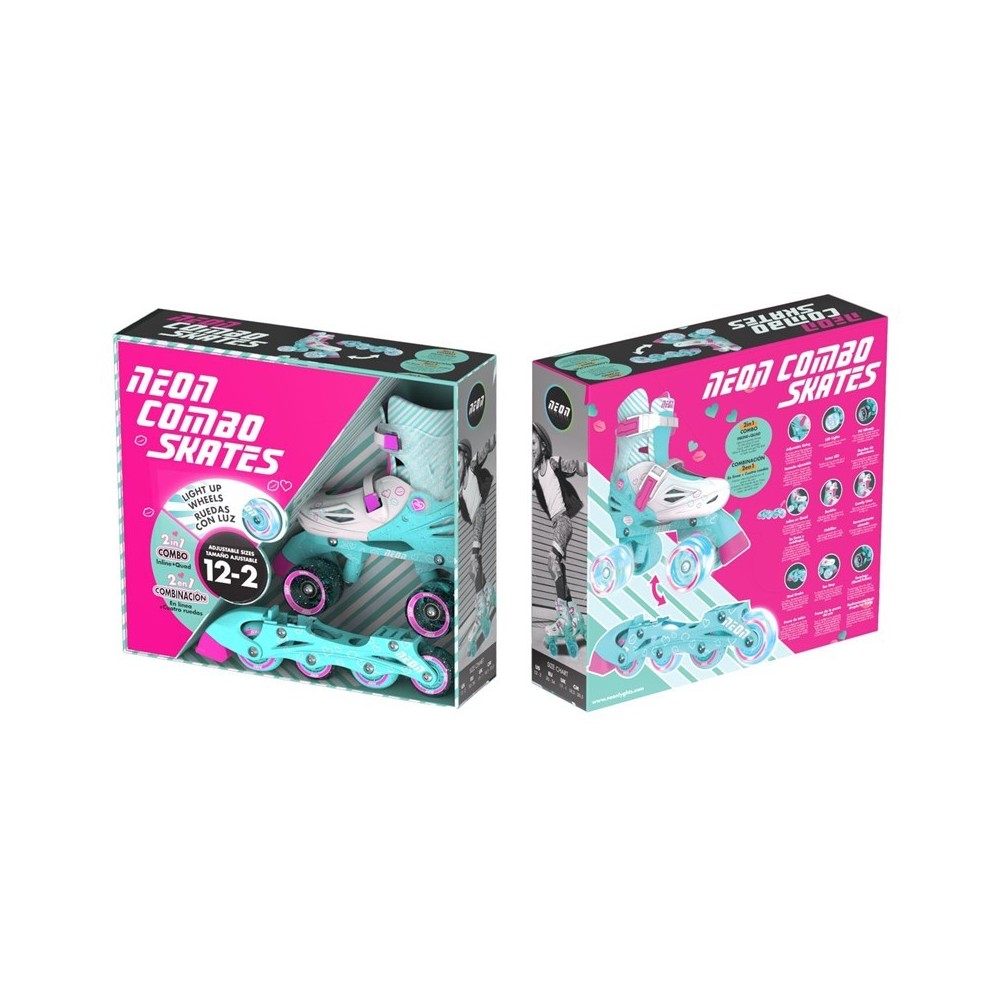 PATINES COMBO NEON 34-37 TURQUESA