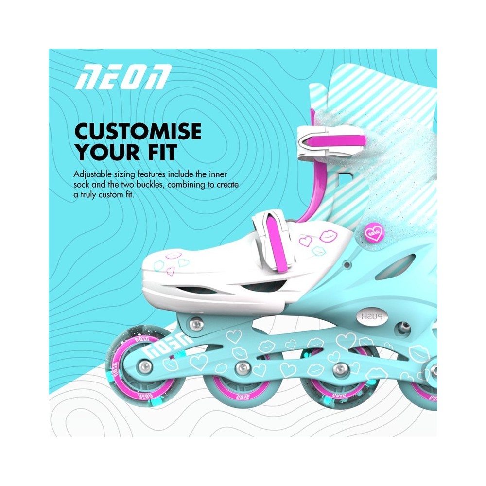 PATINES COMBO NEON 30-34 TURQUESA