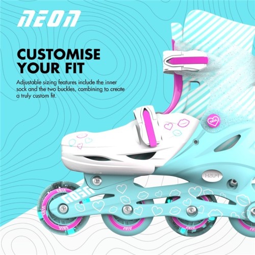 PATINES COMBO NEON 30-34 TURQUESA