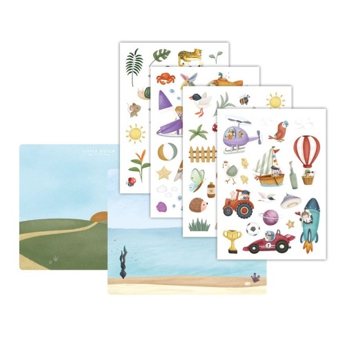 PEGATINAS VENTANA FLORES Y MAR BEIG