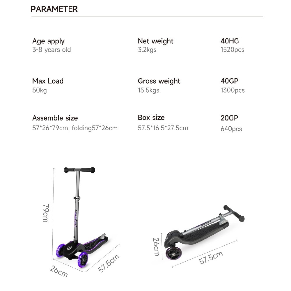 PATIN QPLAY FUTURE ECO/LED PURPLE