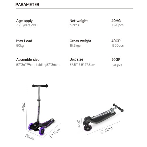 PATIN QPLAY FUTURE ECO/LED PURPLE