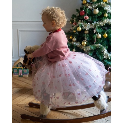 FALDA RATATAM CORAZONES ROSA