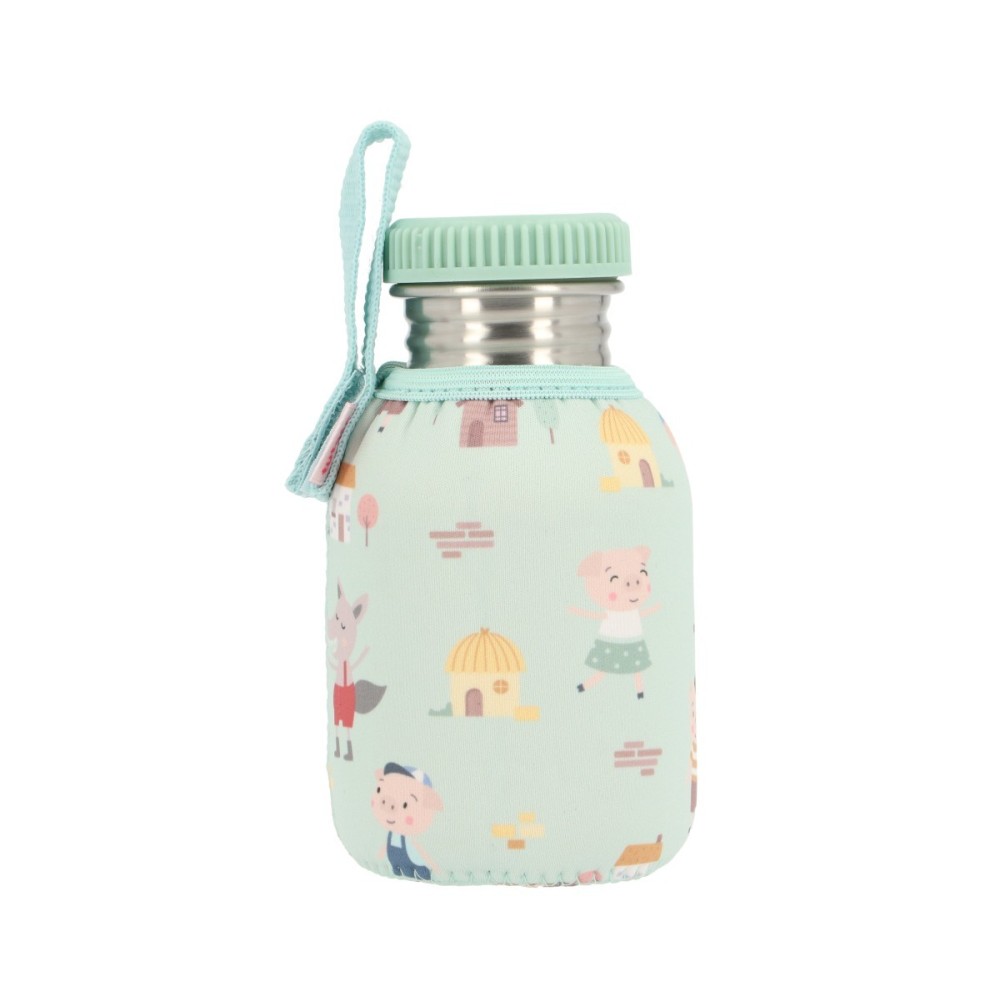 BOTELLA ACERO CON FUNDA 350 3 CERDITOS