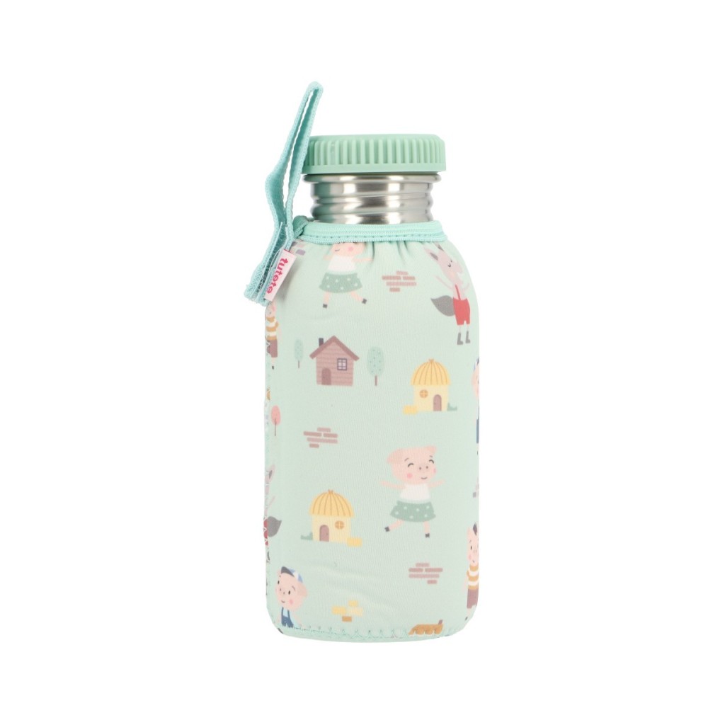 BOTELLA ACERO CON FUNDA 500 3 CERDITOS