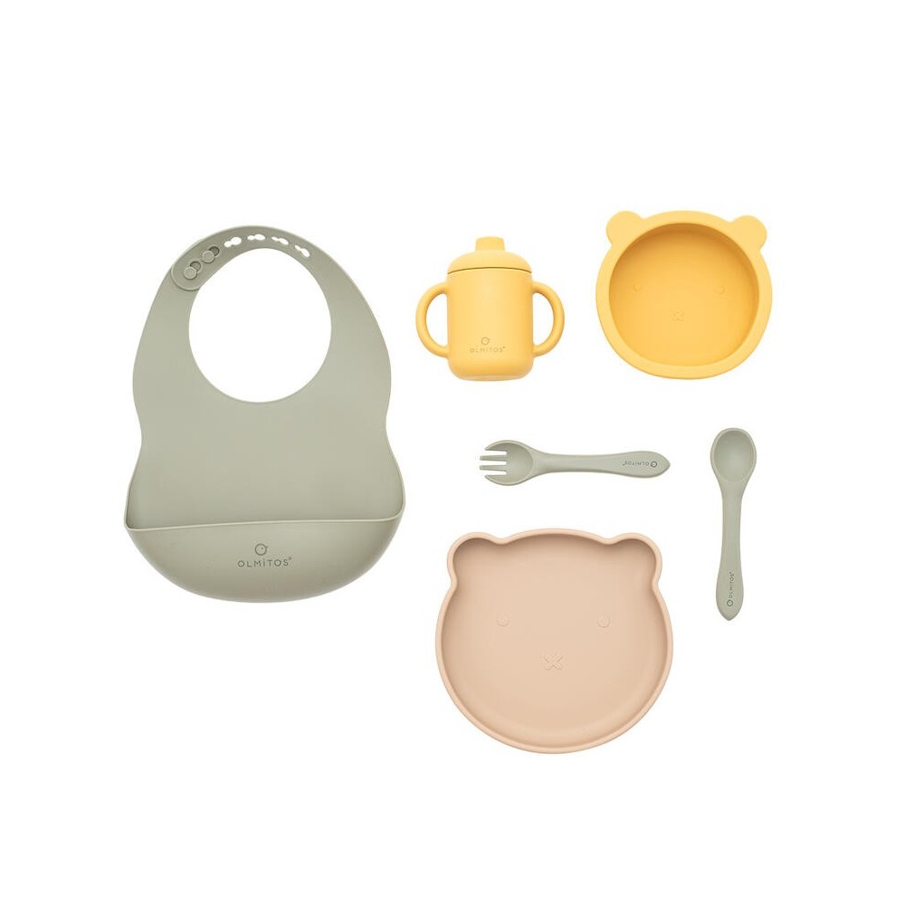 VAJILLA 7 PIEZAS SILICONA VERDE