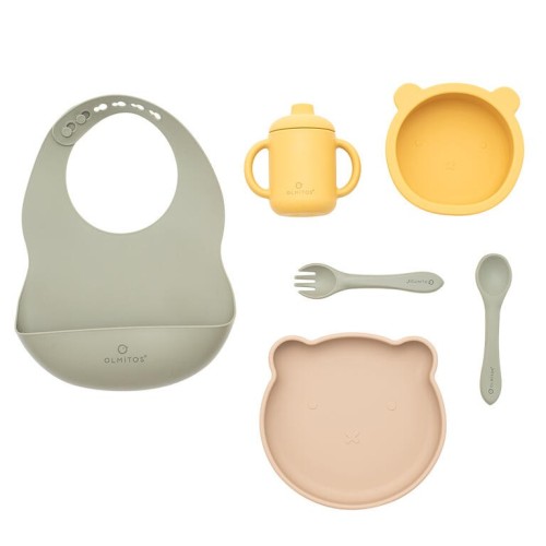 VAJILLA 7 PIEZAS SILICONA VERDE