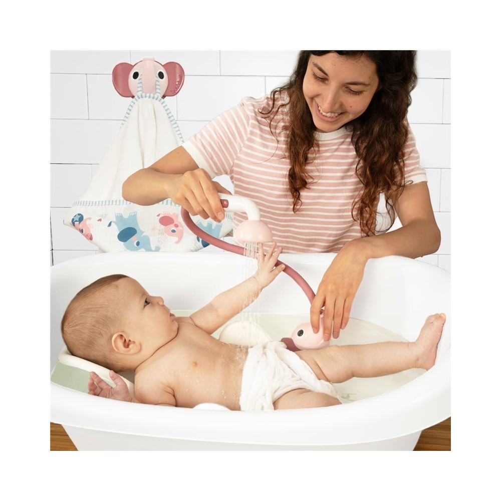 SET DE BAÑO DUCHA ELEFANTE ROSA