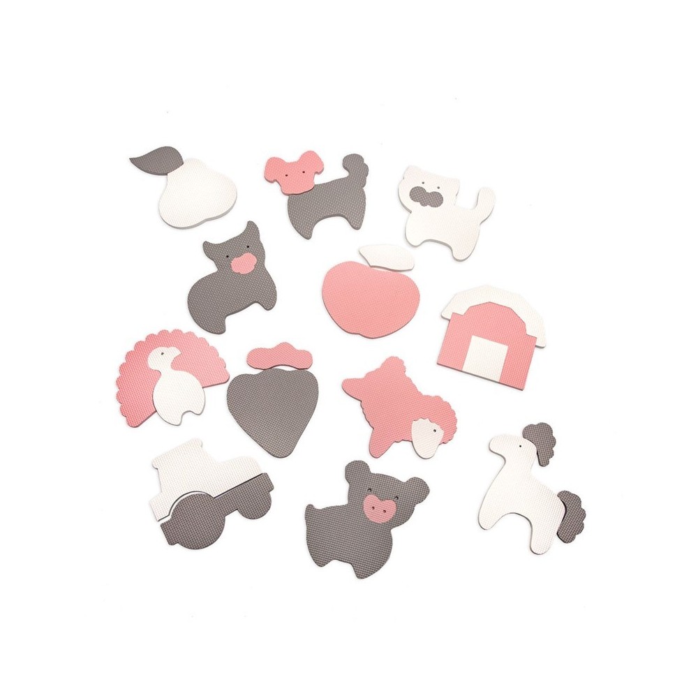 ALFOMBRA PUZLE GRANJA 120X90 GRIS