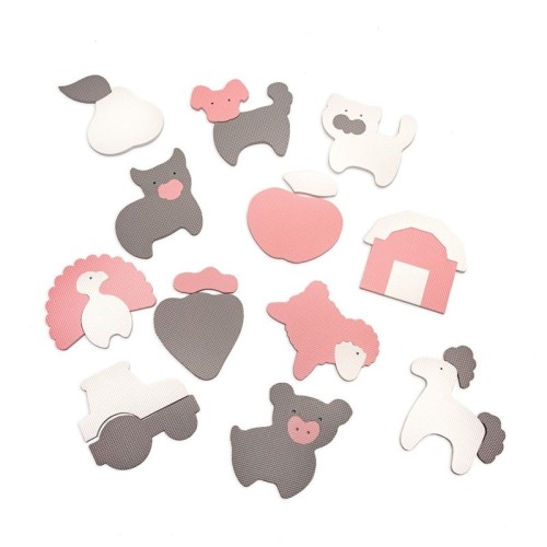 ALFOMBRA PUZLE GRANJA 120X90 GRIS