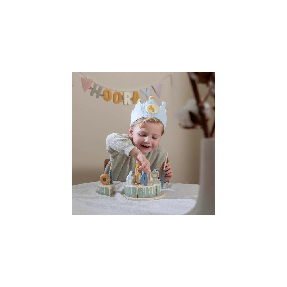 CORONA DE CUMPLEAÑOS NUMEROS AZUL 2