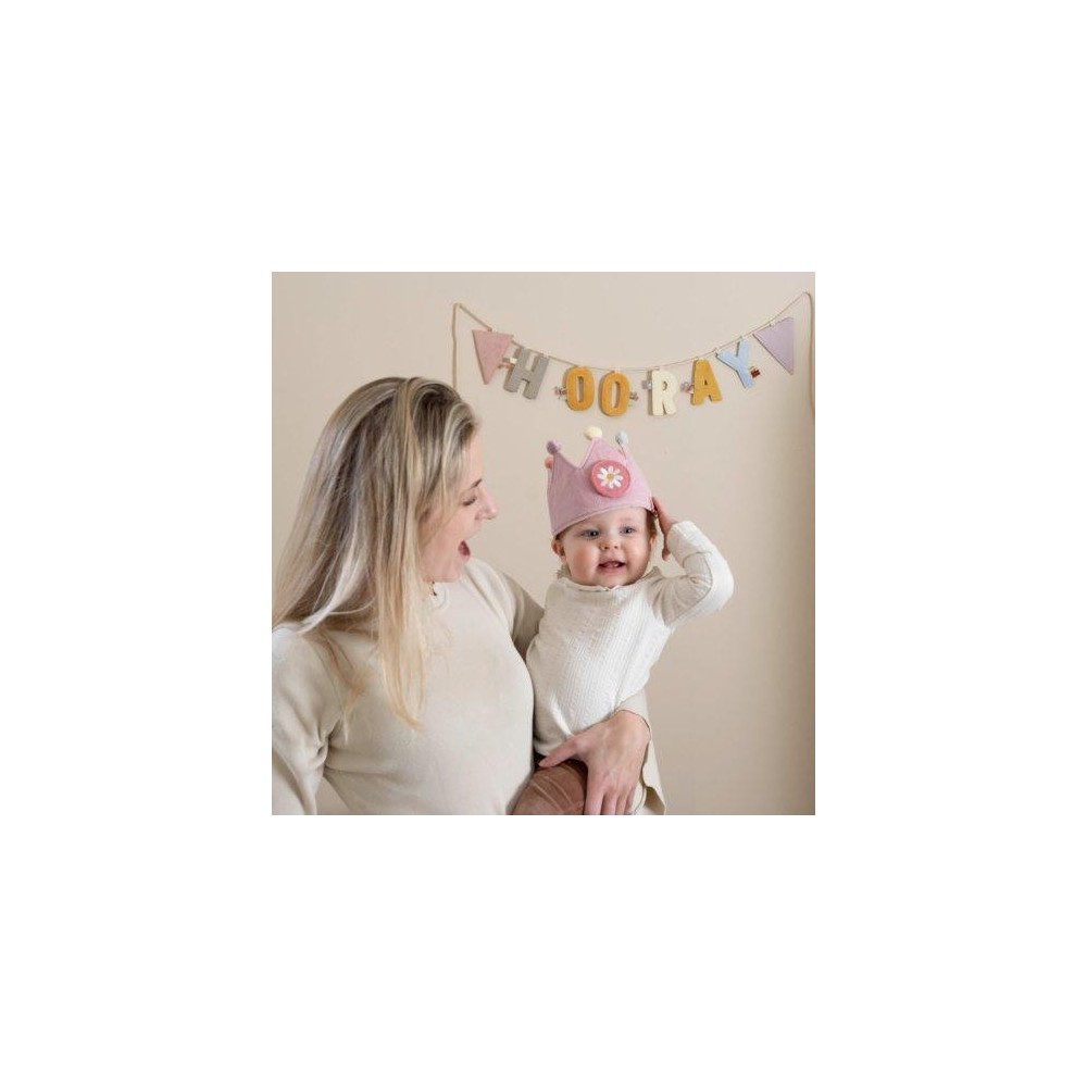 CORONA DE CUMPLEAÑOS NUMEROS ROSA