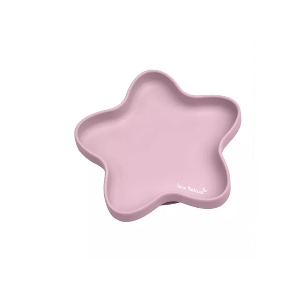 PLATO ESTRELLA SILICONA ROSA