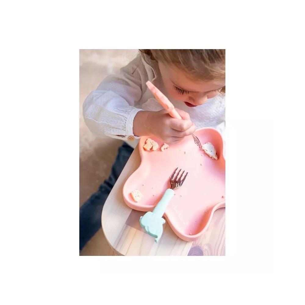 PLATO ESTRELLA SILICONA ROSA