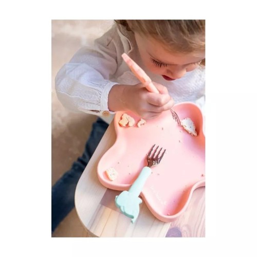 PLATO ESTRELLA SILICONA ROSA