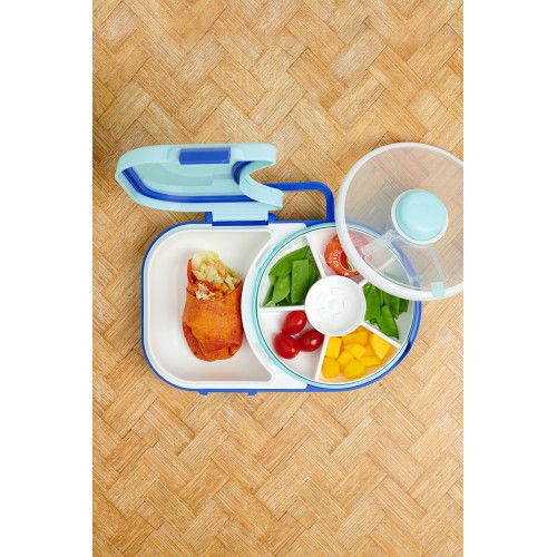 CAJA ALMUERZO SPINNER 2 IN 1 AZUL