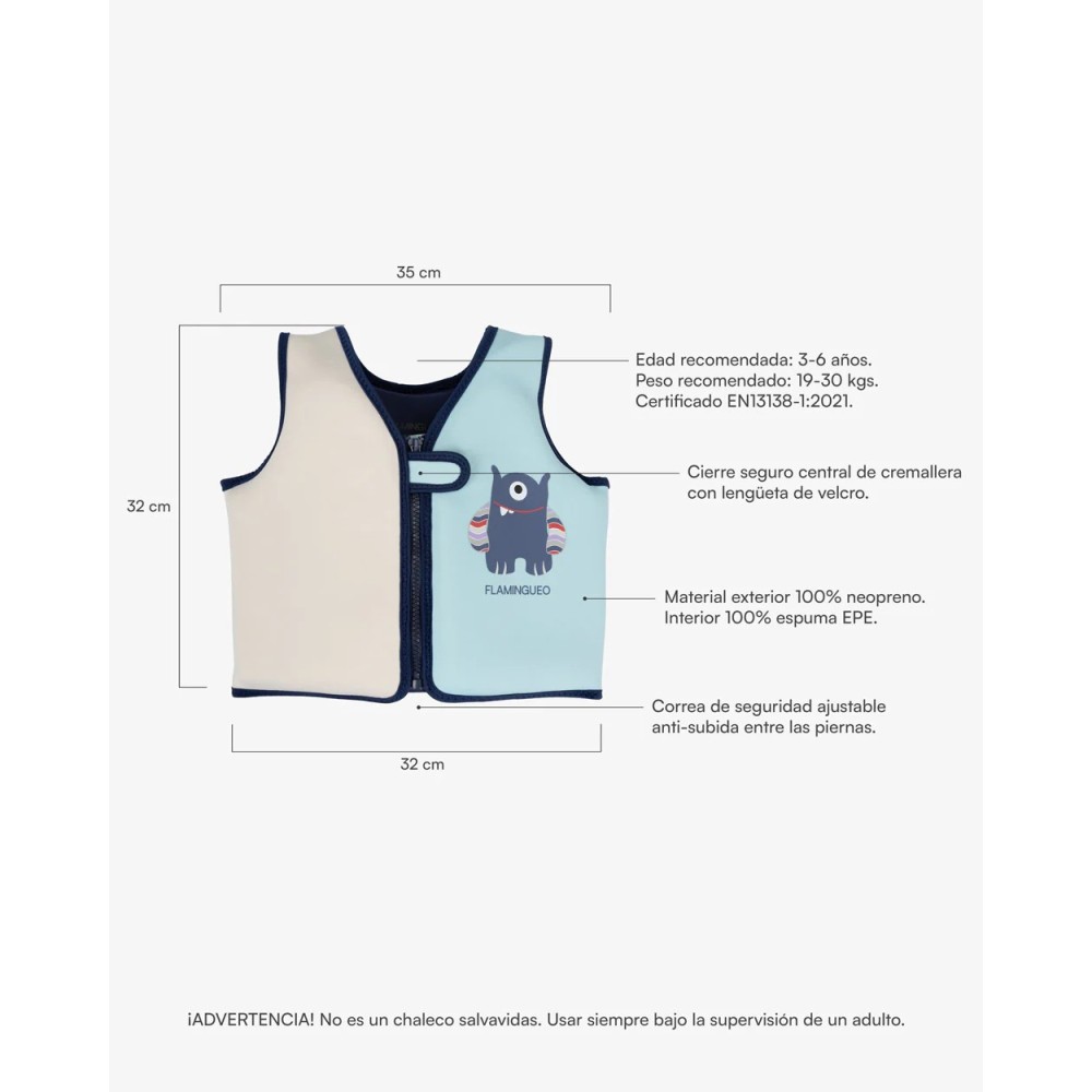 CHALECO DE FLOTACION 3-6 AÑOS AZUL