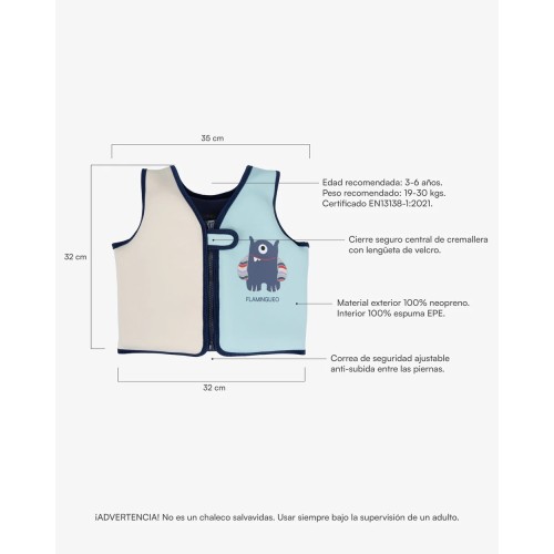 CHALECO DE FLOTACION 3-6 AÑOS AZUL