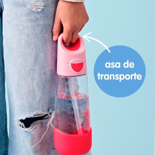 BOTELLA TRITAN PAJITA 600 INDIGO ROSE