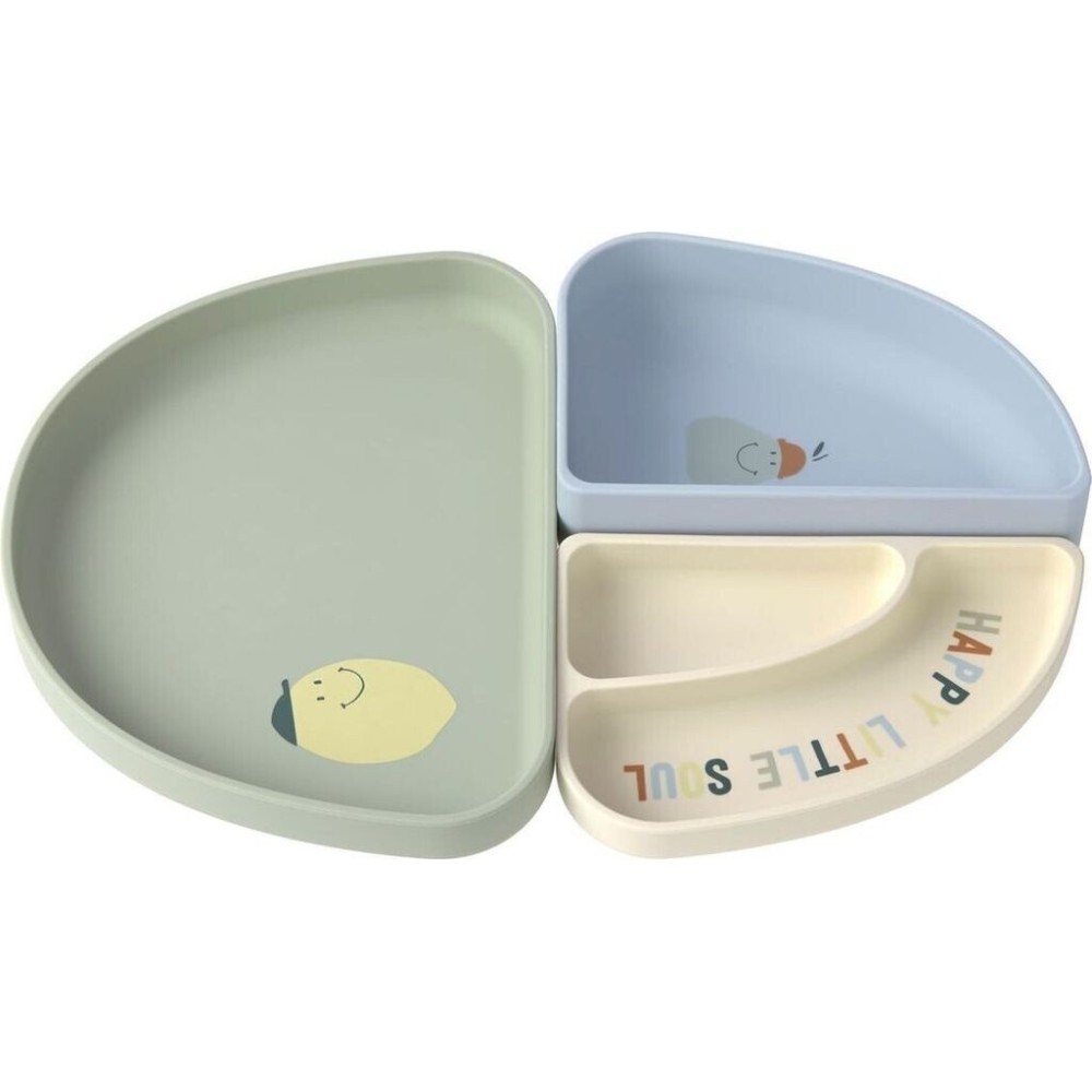 PLATO SILICONA SET 3 HAPPY FRUIT LEMON