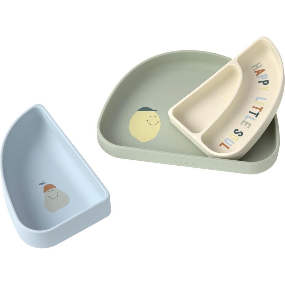 PLATO SILICONA SET 3 HAPPY FRUIT LEMON