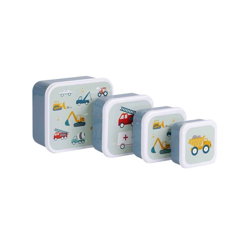 SET 4 CAJAS SNACK VEHICULOS