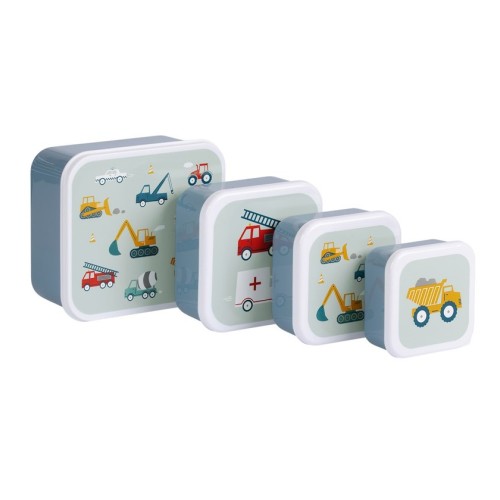 SET 4 CAJAS SNACK VEHICULOS