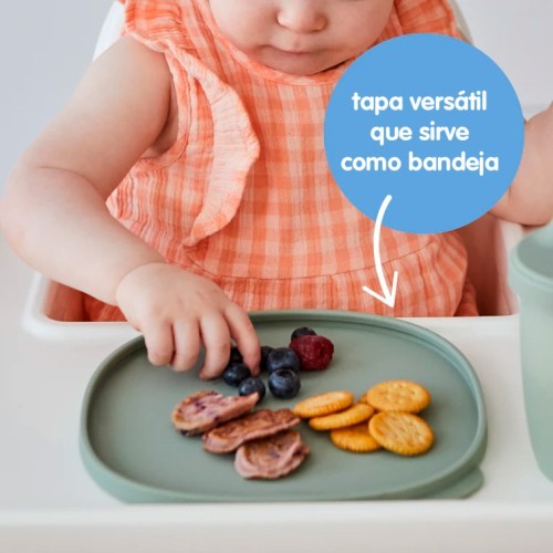 PLATO SILICONA TAPA SAGE