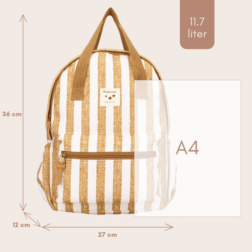 MOCHILA KIDZROOM RAYAS MARRON