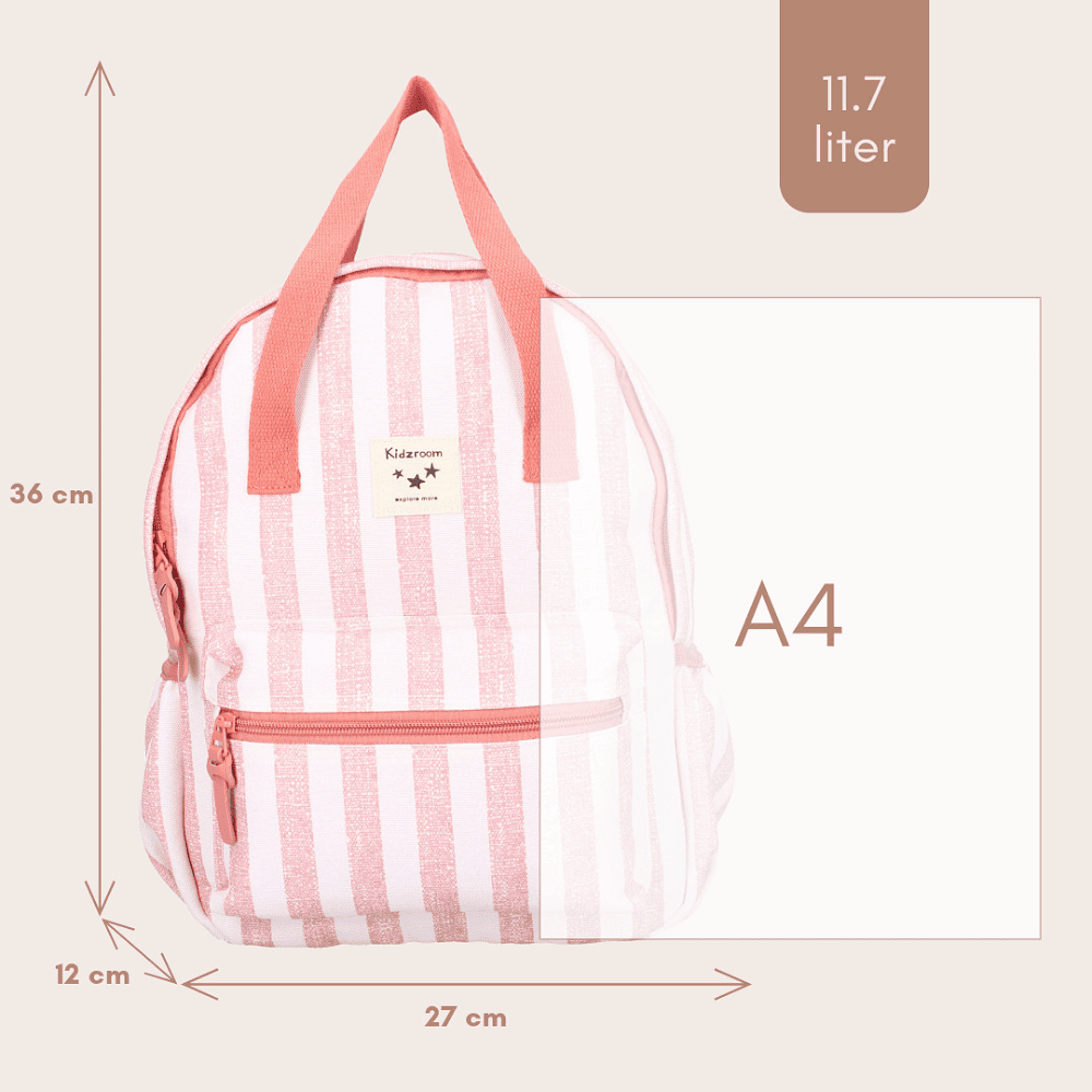 MOCHILA KIDZROOM LILLE RAYAS ROSA
