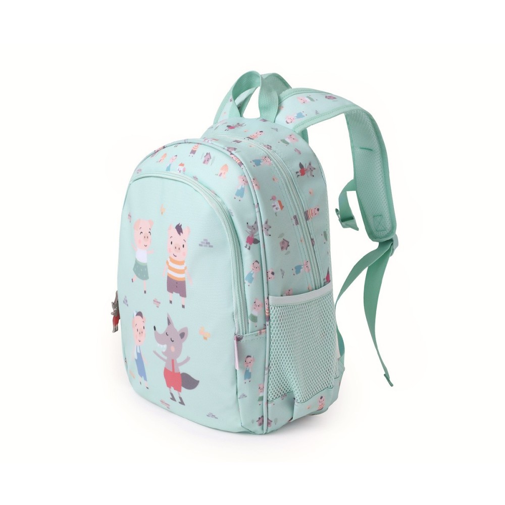 MOCHILA MEDIANA ESCOLAR LOS 3 CERDITOS