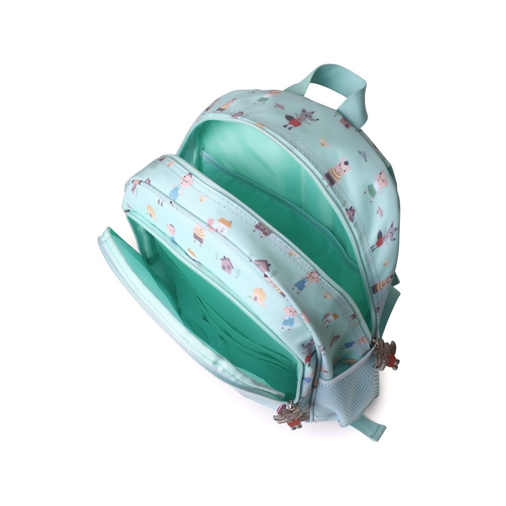 MOCHILA MEDIANA ESCOLAR LOS 3 CERDITOS