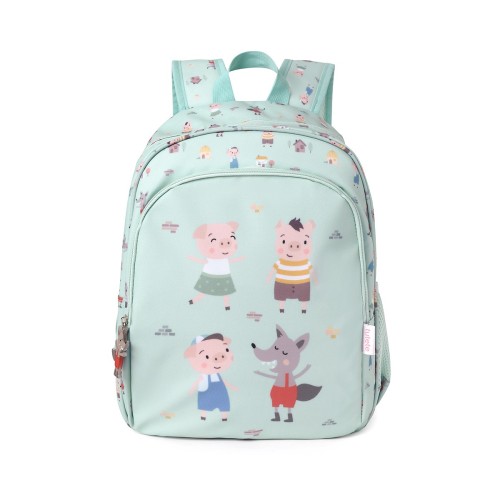 MOCHILA MEDIANA ESCOLAR LOS 3 CERDITOS