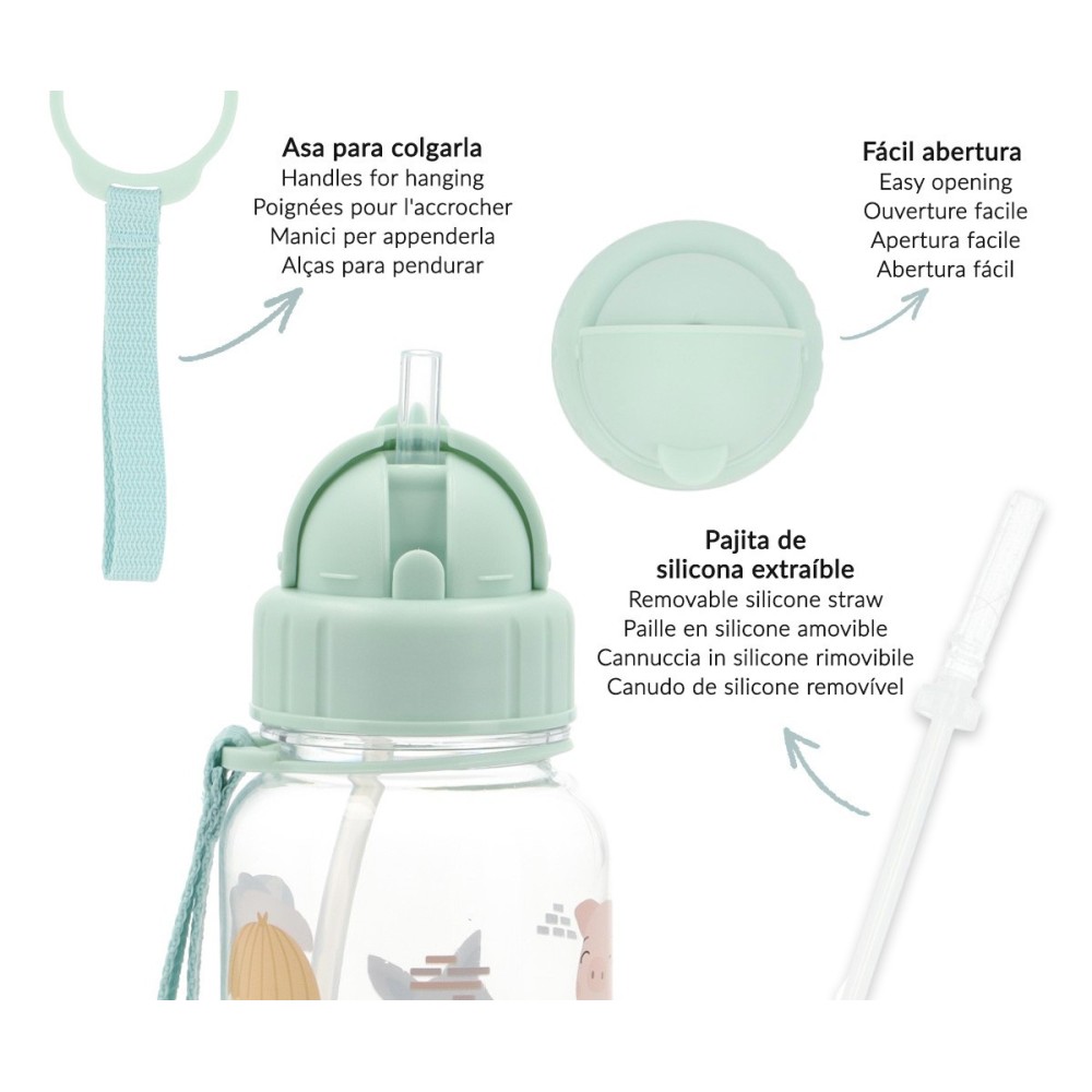 BOTELLA AGUA TRITAN  350 ML LOS 3 CERDITOS.