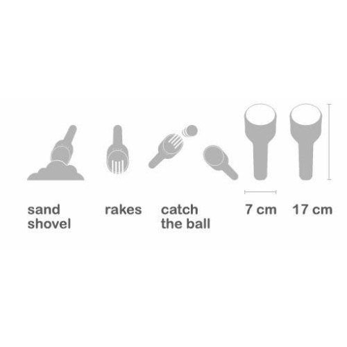 RAKBI SET DE PALAS Y RASTRILLO AZUL / VERDE