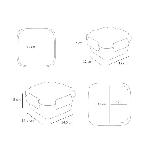 CAJA ALMUERZO GRANDE FUNNY LETTERS