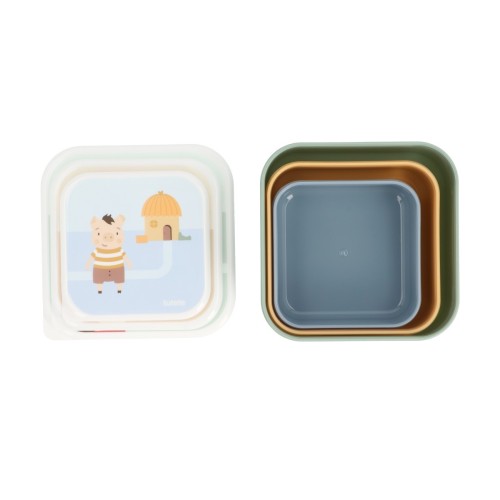 3 CAJAS ALMUERZO LOS 3 CERDITOS