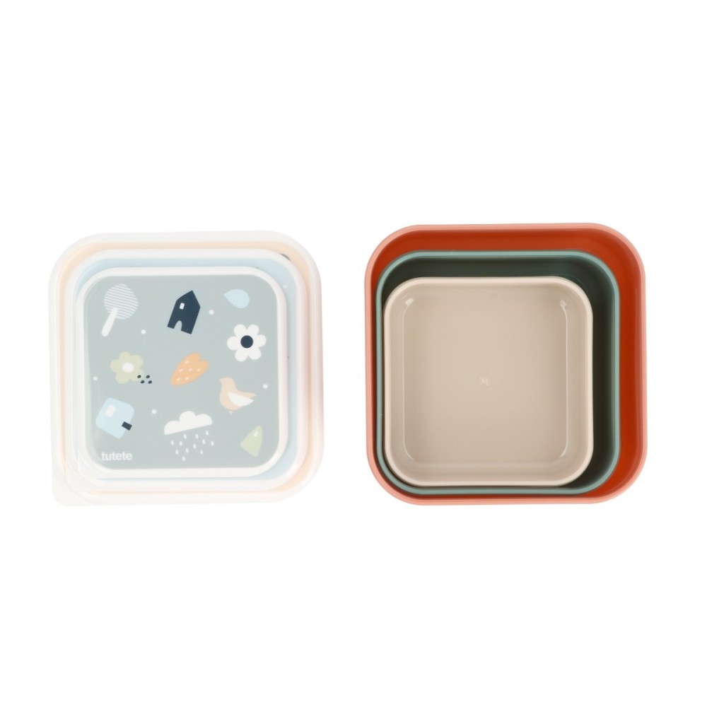 3 CAJAS ALMUERZO GEOMETRIC NATURE