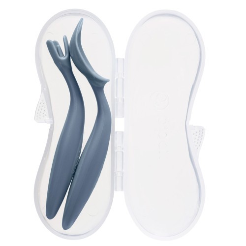 CUBIERTOS INFANTILES CON CAJIT AZUL CLARO