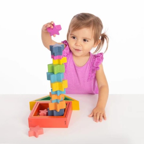 RAINBOW WOODEN STARS PK21