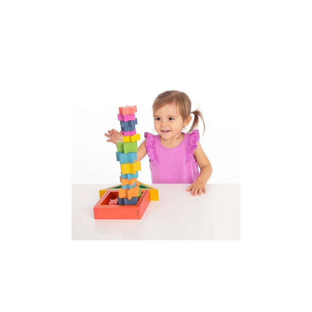 RAINBOW WOODEN STARS PK21