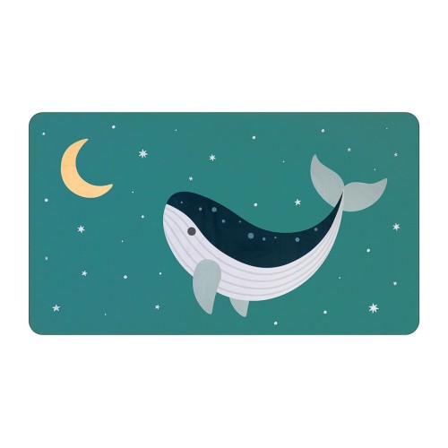 TOALLA PLAYA MICROFIBRA WHALE TEAL