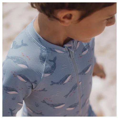 MONO BAÑO MANGA LARGA SPLASH AZUL