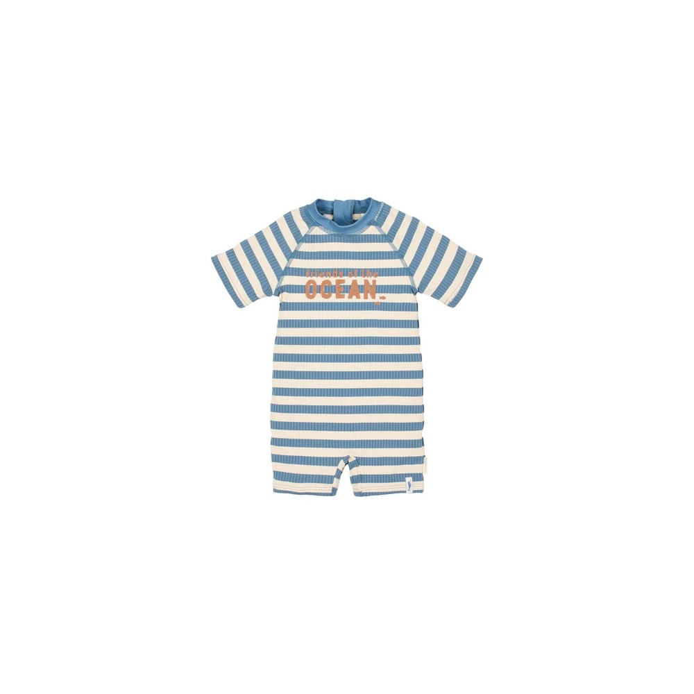 MONO BAÑO MANGA CORTA OCEAN BLUE STRIPE